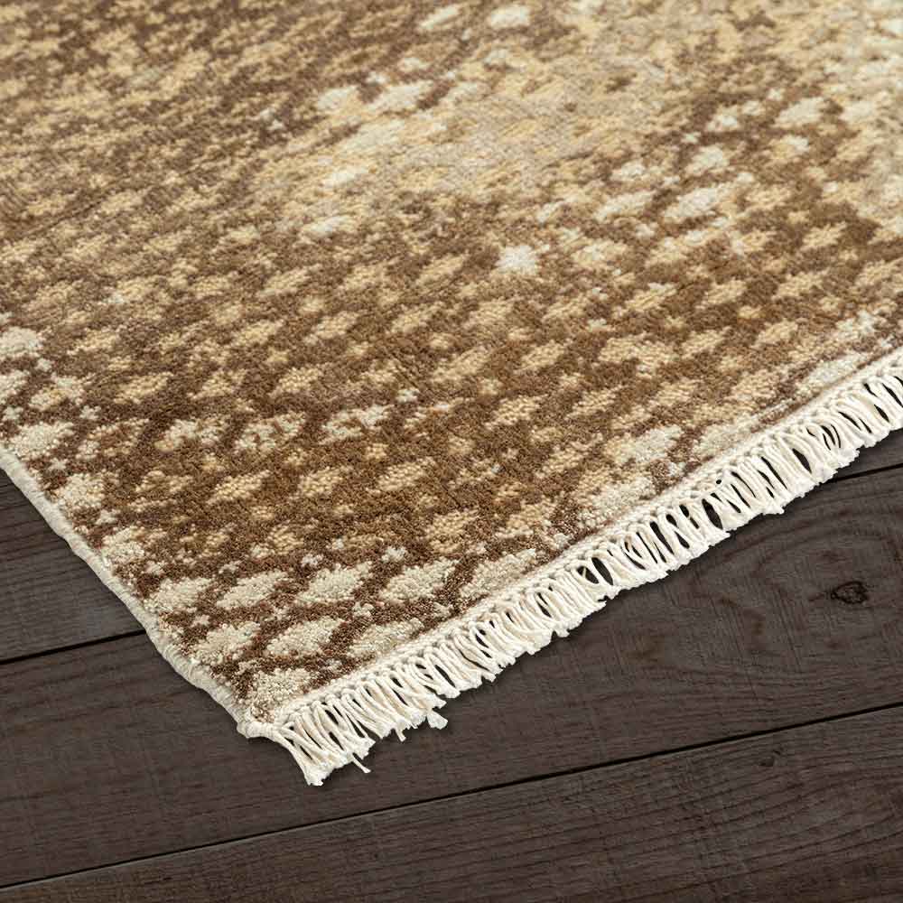 Anemone Hand Knotted Woollen and Viscose Rug - Wool & Viscose Blend - Dhurrie - Ajaypee Carpets (Thumbnail 3)