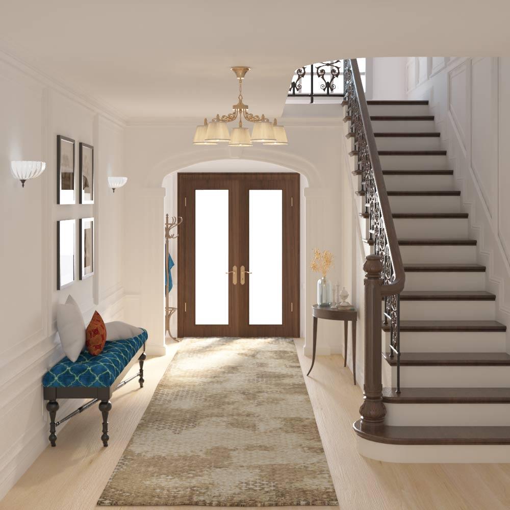 Anemone Hand Knotted Woollen and Viscose Rug - Wool & Viscose Blend - Hand Knotted - Ajaypee Carpets