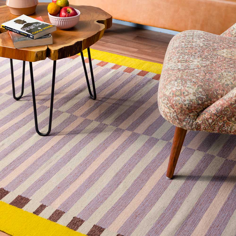 Anzoom Hand Woven Woollen Dhurrie – New Zealand Wool Dhurrie handmade carpet by Ajaypee Carpets