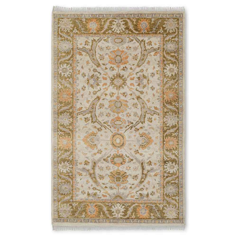 Arabesque Hand Knotted Wool Rug - New Zealand Wool - Hand Knotted - Ajaypee Carpets (Detail)