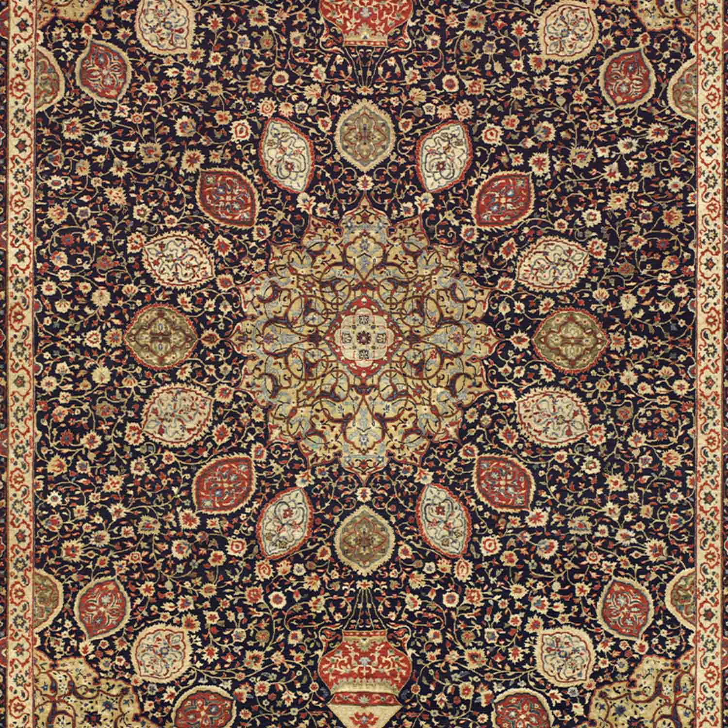 Ardebill Hand Knotted Woollen Rug - New Zealand Wool - Hand Knotted - Ajaypee Carpets (Detail)