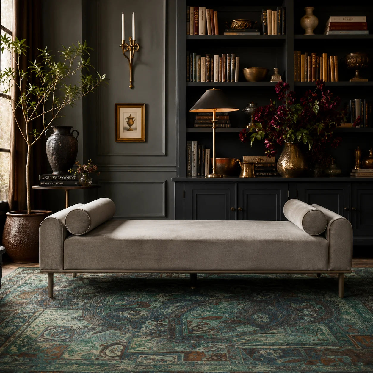 Arthur Daybed- Sapphire – Pure Silk Hand Tufted handmade carpet by Ajaypee Carpets