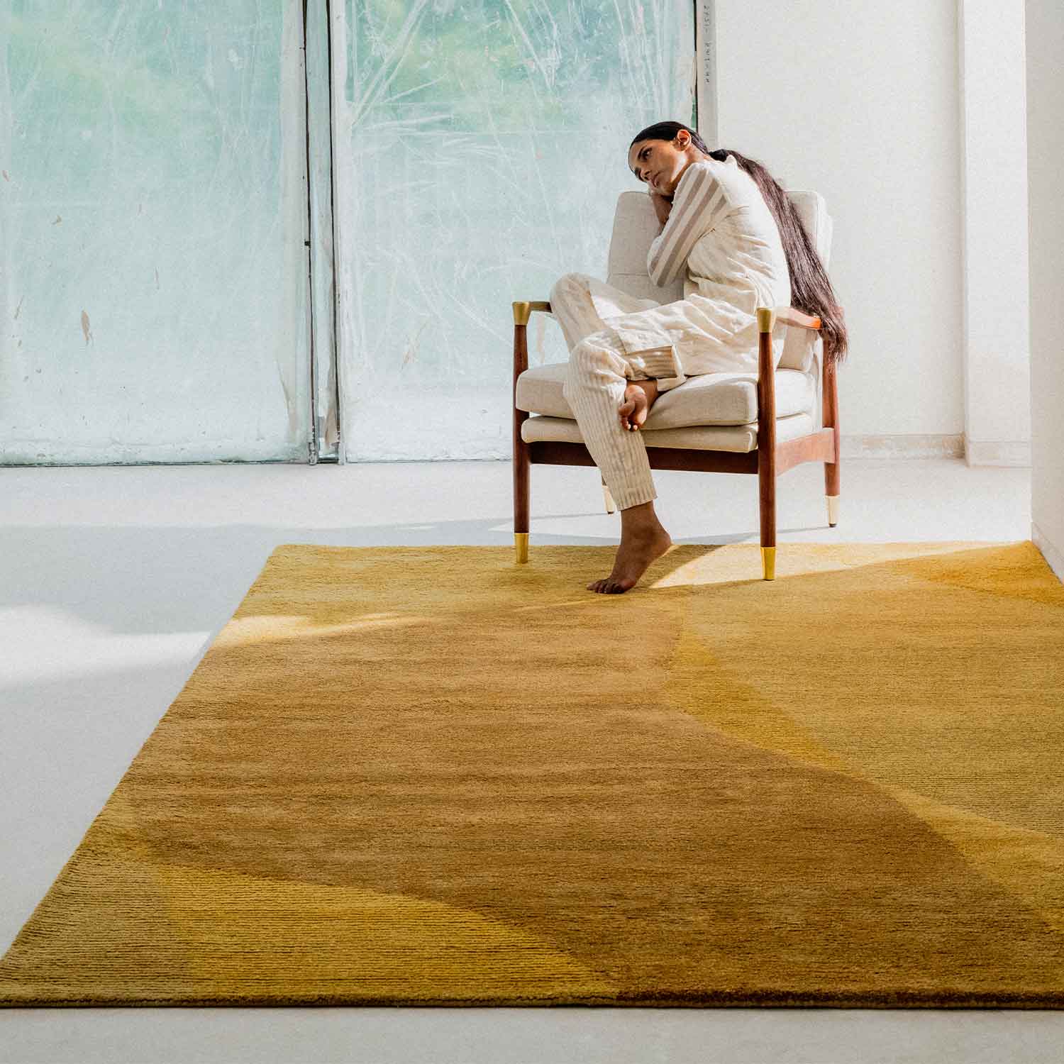 Ashen Hand Tufted Woollen Rug - New Zealand Wool - Hand Tufted - Ajaypee Carpets (Thumbnail 3)