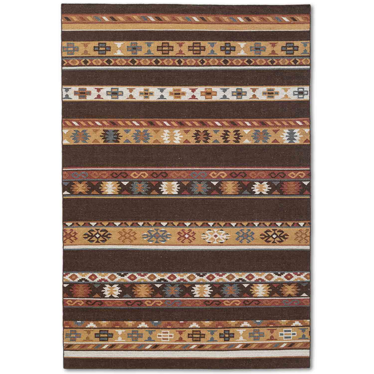 Bahrud Hand Woven Woollen Kilim – New Zealand Wool Kilim handmade carpet by Ajaypee Carpets