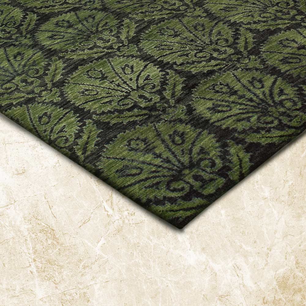 Azul Hand Knotted Woollen Rug - New Zealand Wool - Hand Knotted - Ajaypee Carpets (Detail)