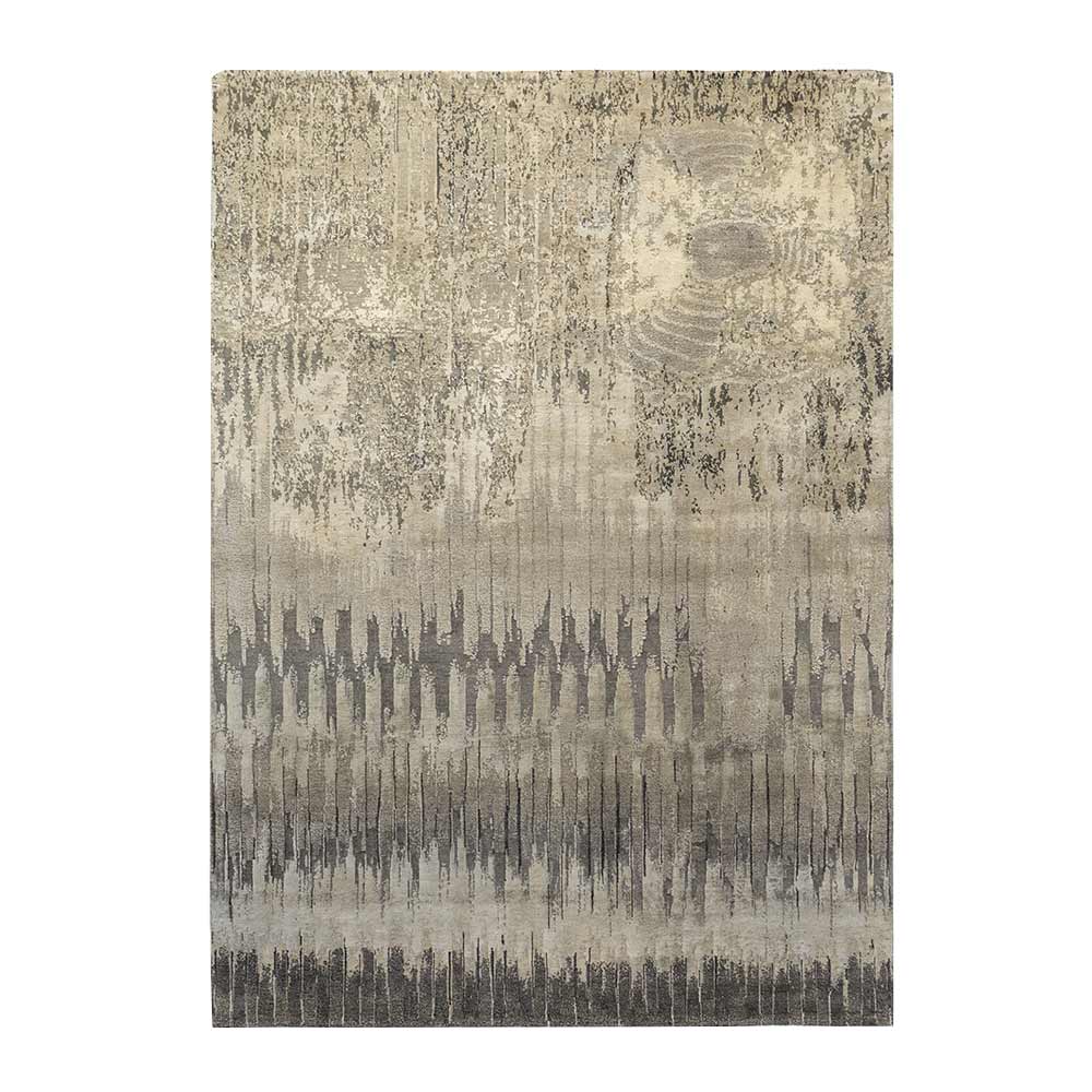 Bandhej Hand Knotted Woollen and Silk Rug By Abraham & Thakore – Wool & Silk Blend Hand Knotted handmade carpet by Ajaypee Carpets