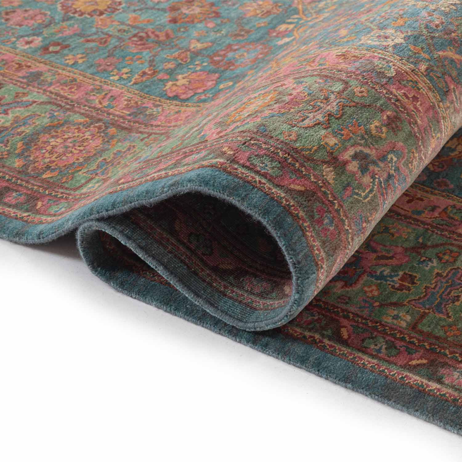 Behag Hand Knotted Woollen And Silk Rug - Wool & Silk Blend - Hand Knotted - Ajaypee Carpets (Detail)