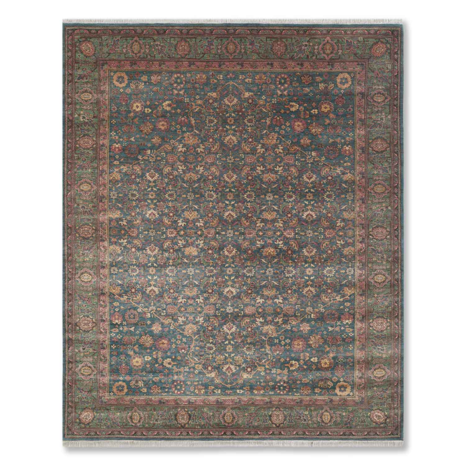 Behag Hand Knotted Woollen And Silk Rug - Wool & Silk Blend - Hand Knotted - Ajaypee Carpets