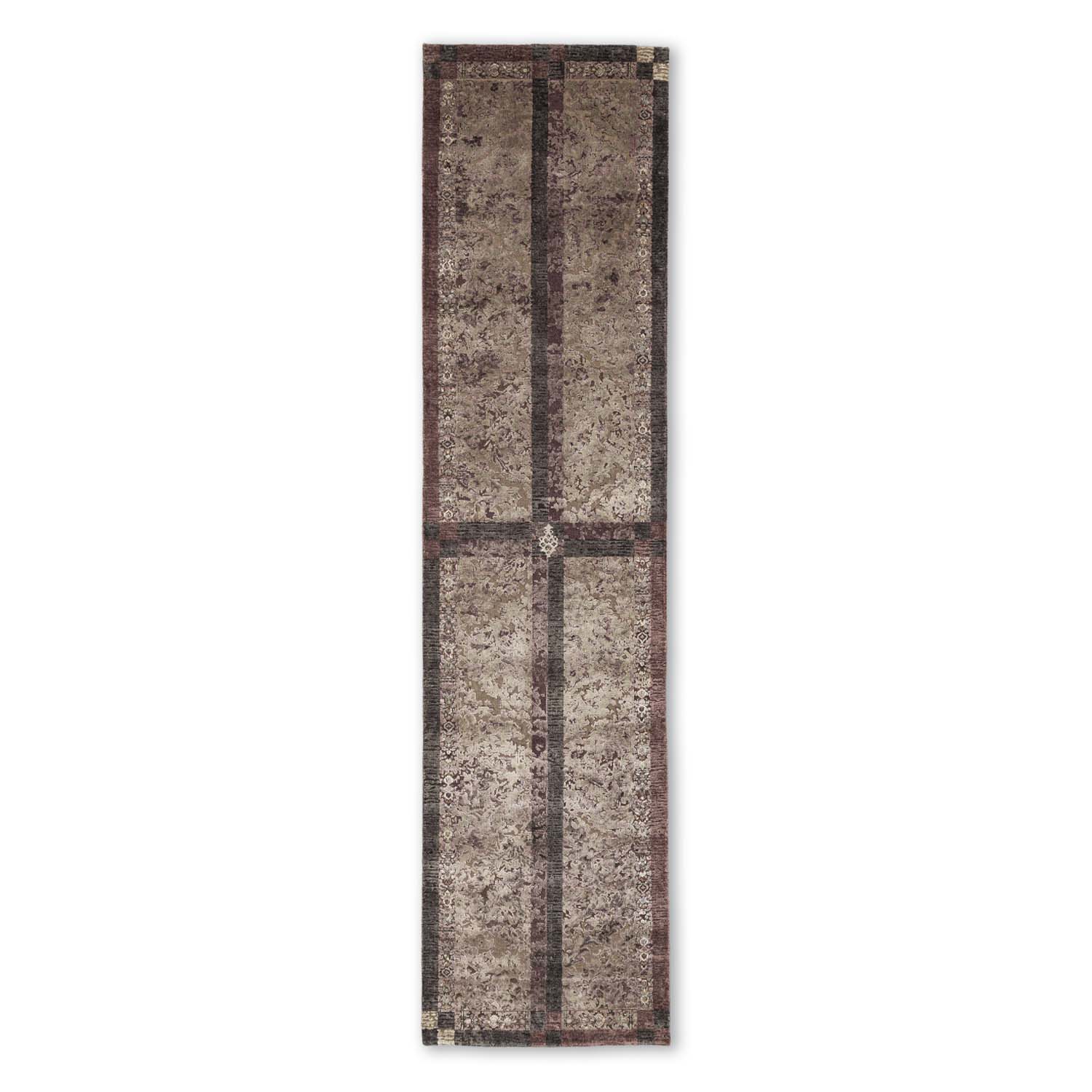 Bequests of Cawnpore Hand Knotted Woollen and Silk Runner By Shantanu And Nikhil – Wool & Silk Blend Hand Knotted handmade carpet by Ajaypee Carpets