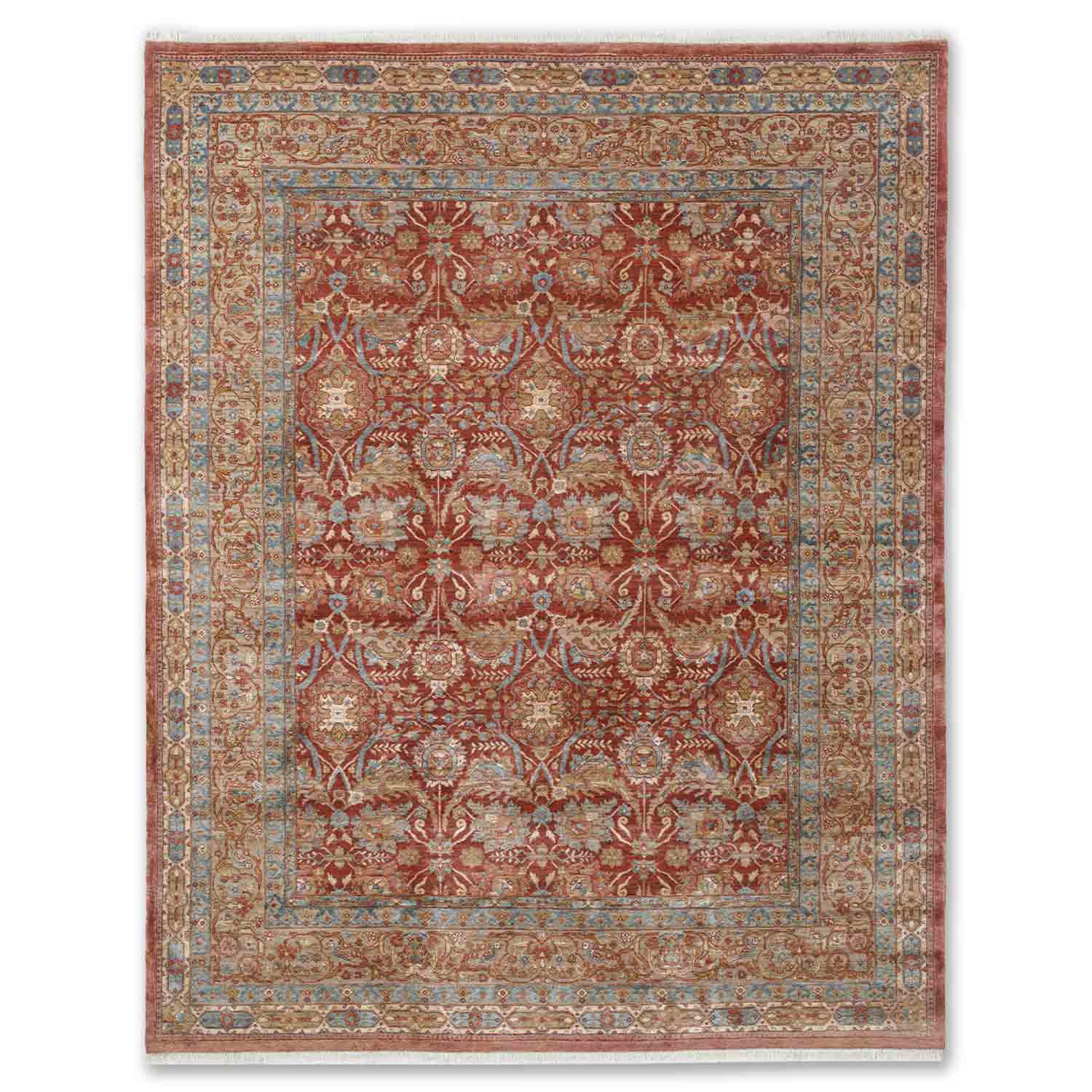 Bhairavi Hand Knotted Woollen And Silk Rug - Wool & Silk Blend - Hand Knotted - Ajaypee Carpets