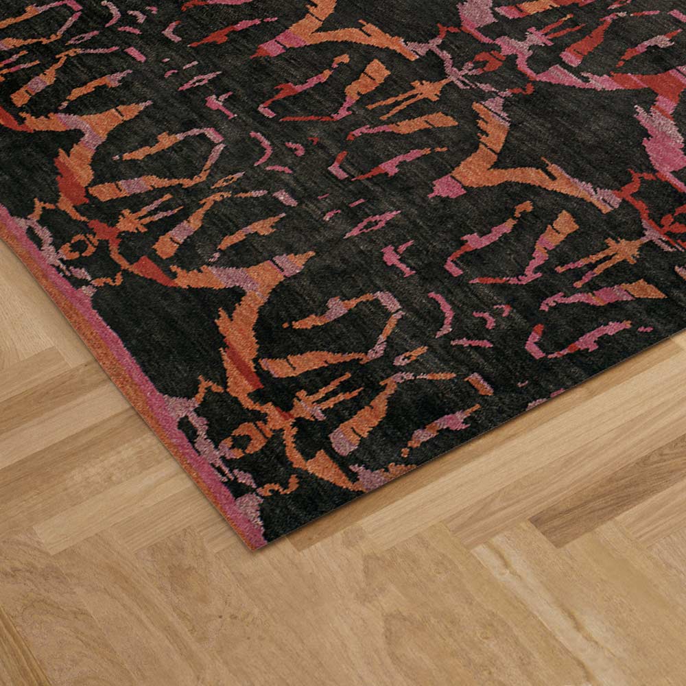 Biyu Hand Knotted Woollen Rug - New Zealand Wool - Hand Knotted - Ajaypee Carpets (Detail)
