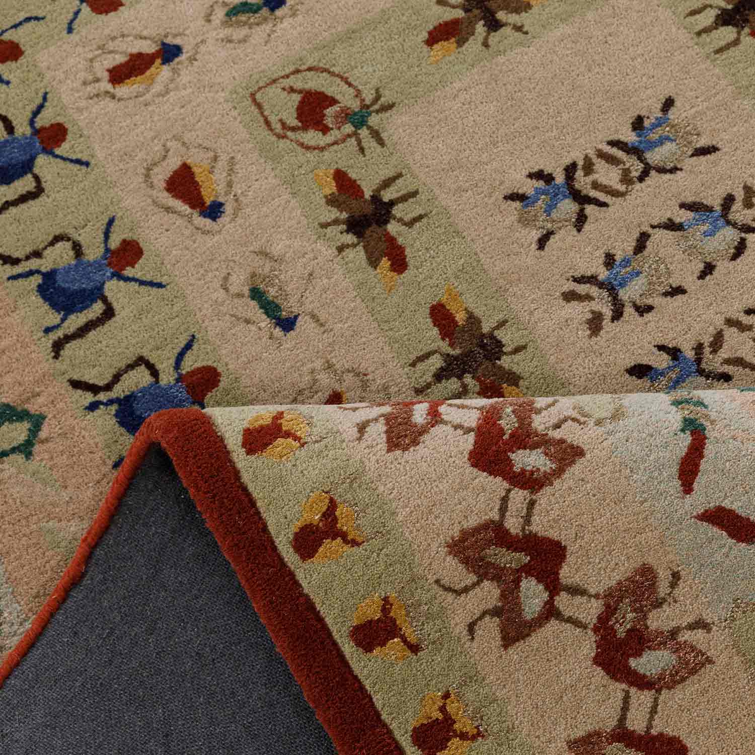 Blush Mosaic Hand Tufted Woollen And Viscose Rug - Wool & Viscose Blend - Hand Tufted - Ajaypee Carpets (Thumbnail 4)