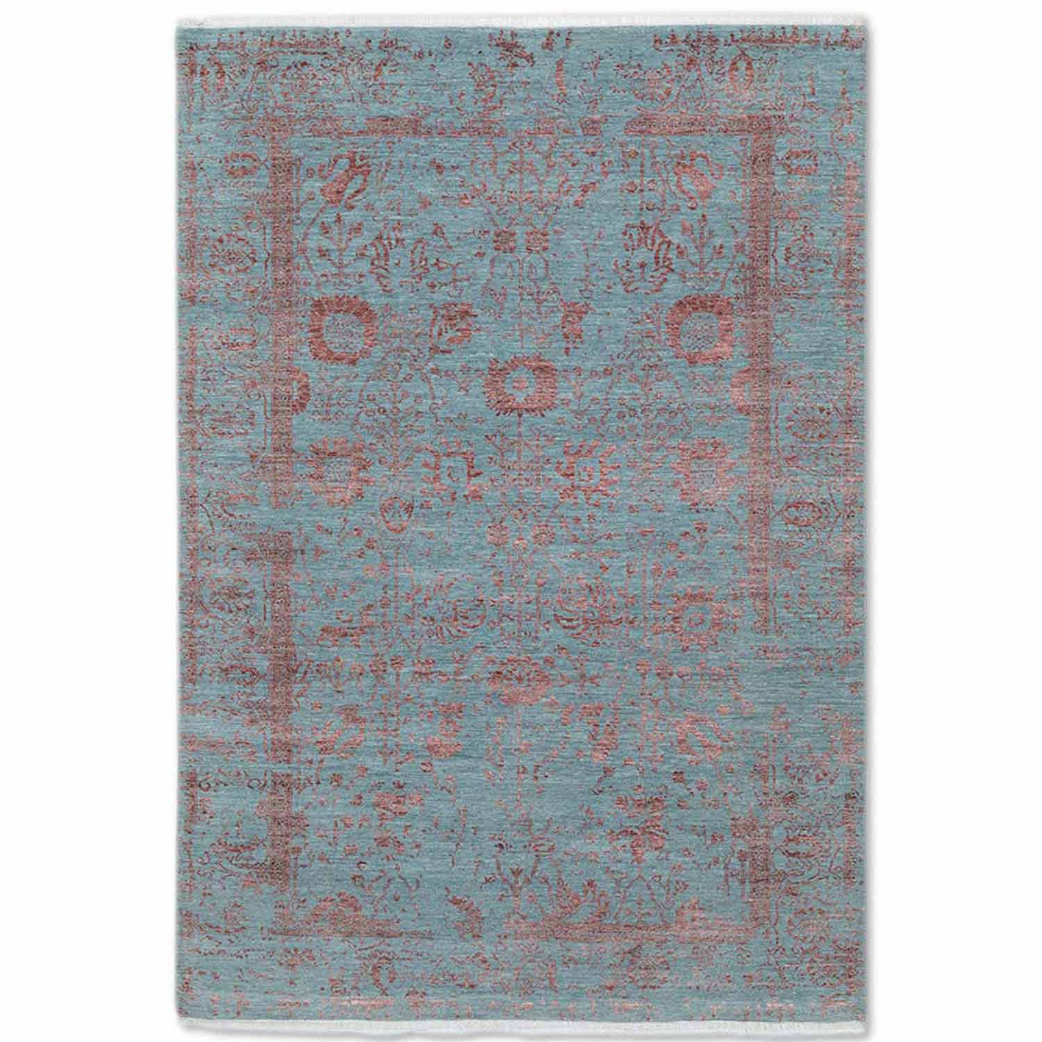 Botanicaa Hand Knotted Woollen And Viscose Rug - Wool & Viscose Blend - Hand Knotted - Ajaypee Carpets