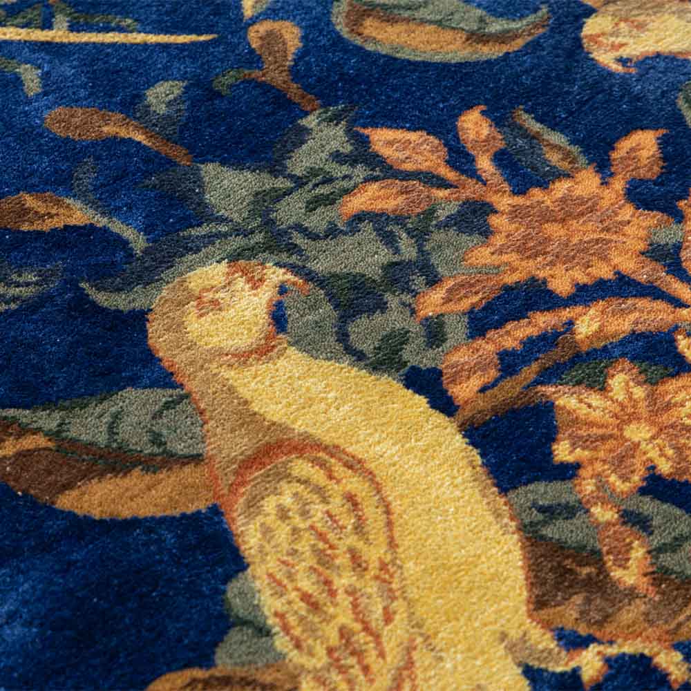 Botanical Hand Knotted Woollen and Viscose Rug By Anita Dalmia - Wool & Viscose Blend - Shaggy - Ajaypee Carpets (Thumbnail 4)