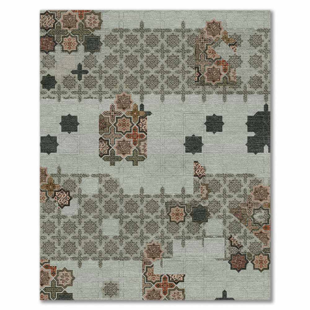 Botanical Hand Knotted Woollen and Viscose Rug - Wool & Viscose Blend - Hand Knotted - Ajaypee Carpets