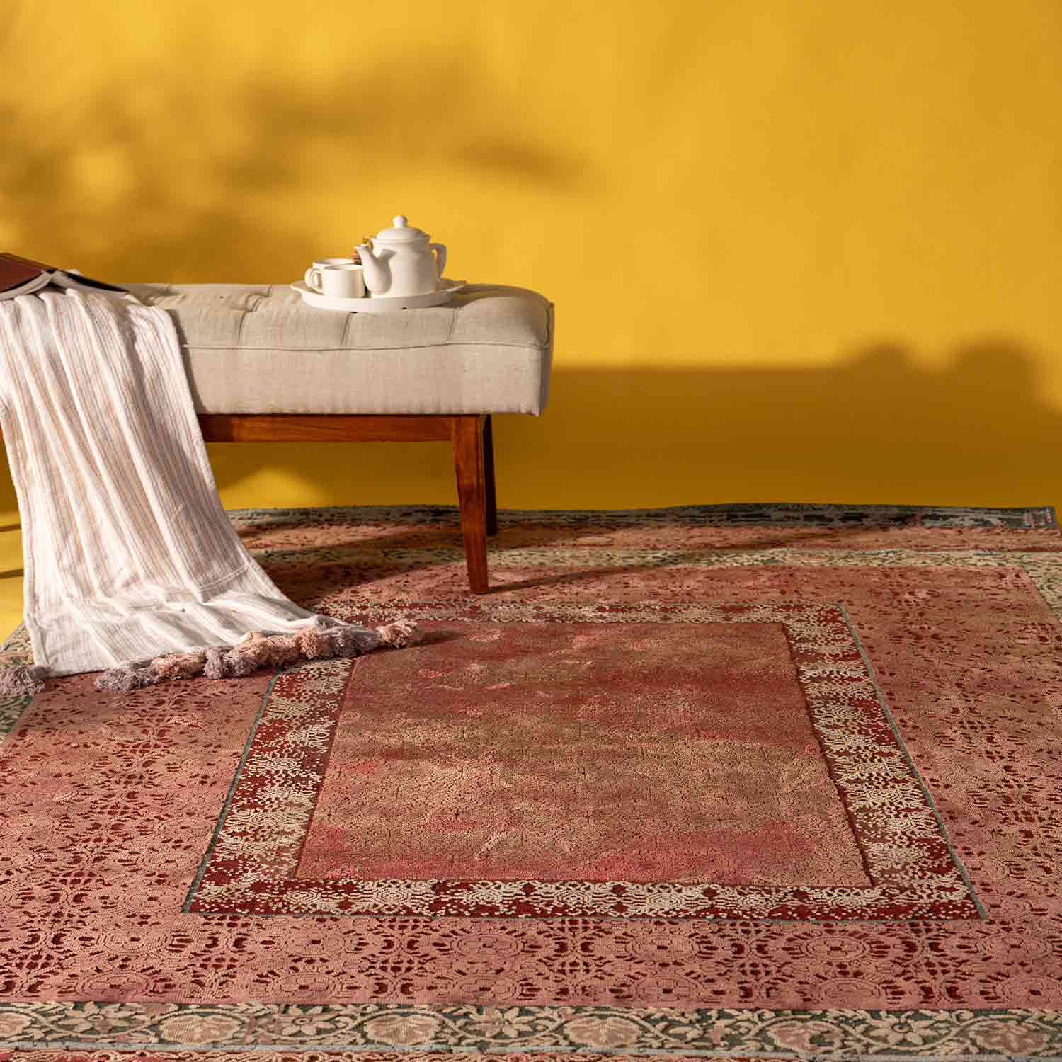 Caftan Hand Knotted Silk Rug by Tarun Tahiliani – Pure Silk Hand Knotted handmade carpet by Ajaypee Carpets