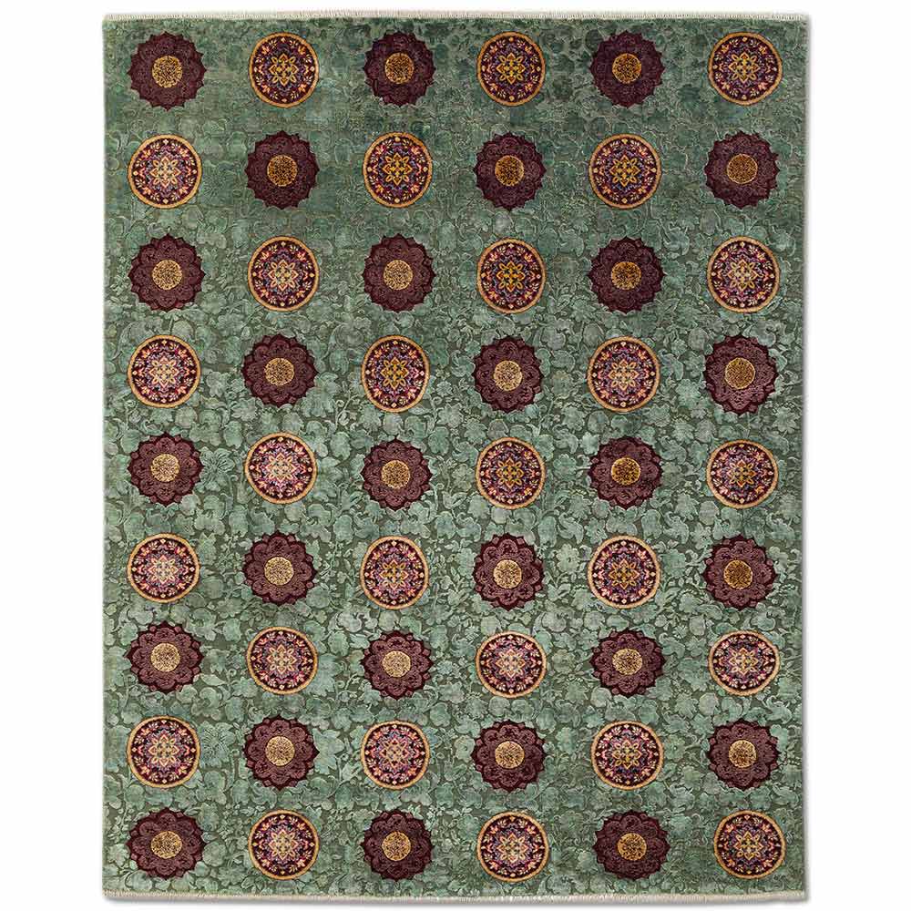 Capre Hand Knotted Woollen and Viscose Rug - Wool & Viscose Blend - Hand Knotted - Ajaypee Carpets (Thumbnail 2)