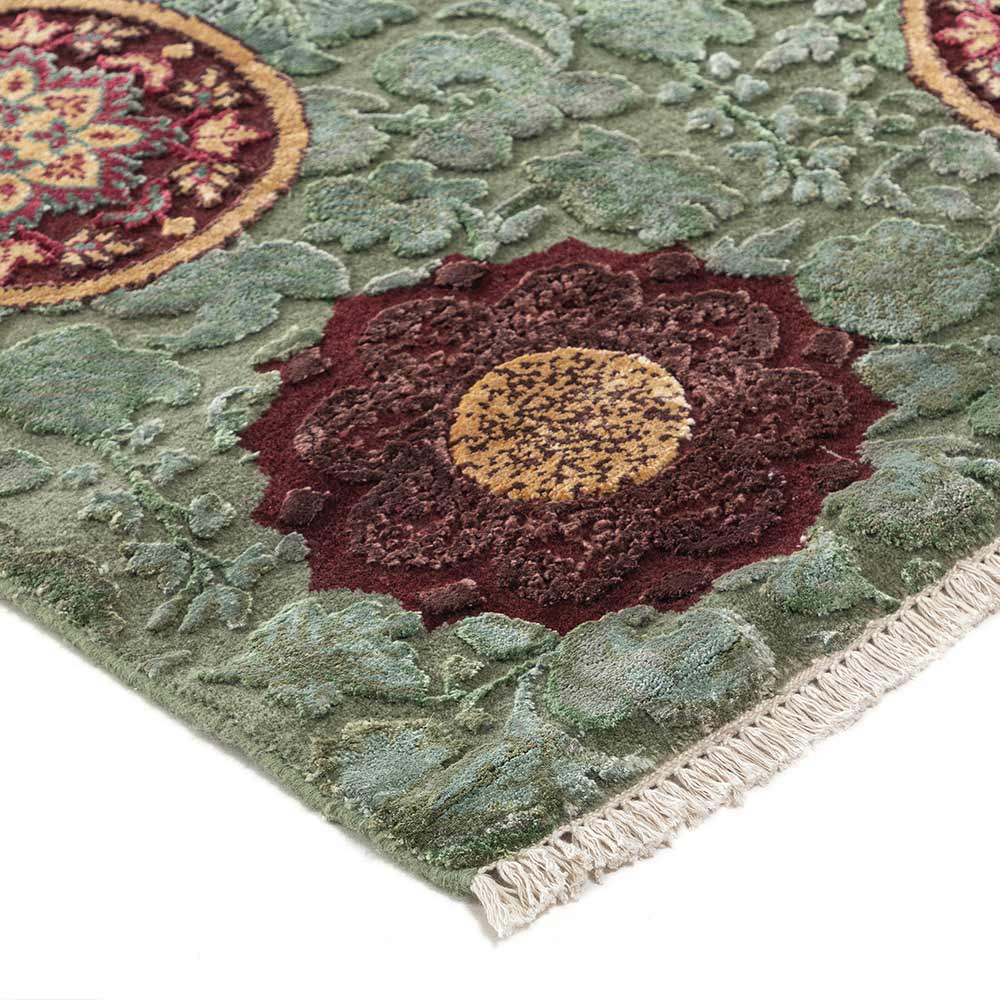 Capre Hand Knotted Woollen and Viscose Rug - Wool & Viscose Blend - Hand Knotted - Ajaypee Carpets (Thumbnail 6)