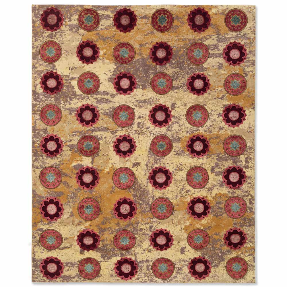 Capre Sepia Hand Knotted Woollen and Viscose Rug - Wool & Viscose Blend - Hand Knotted - Ajaypee Carpets (Thumbnail 2)
