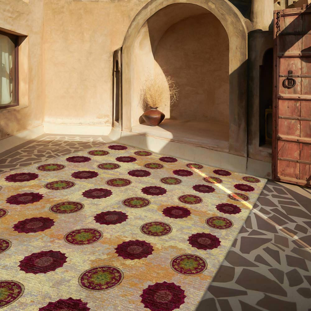 Capre Sepia Hand Knotted Woollen and Viscose Rug – Wool & Viscose Blend Hand Knotted handmade carpet by Ajaypee Carpets