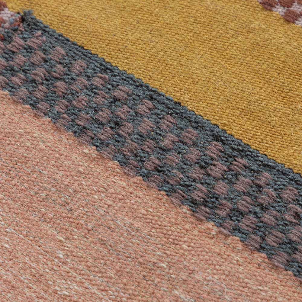 Chaitra Hand Woven Woollen Dhurrie - New Zealand Wool - Dhurrie - Ajaypee Carpets (Thumbnail 5)