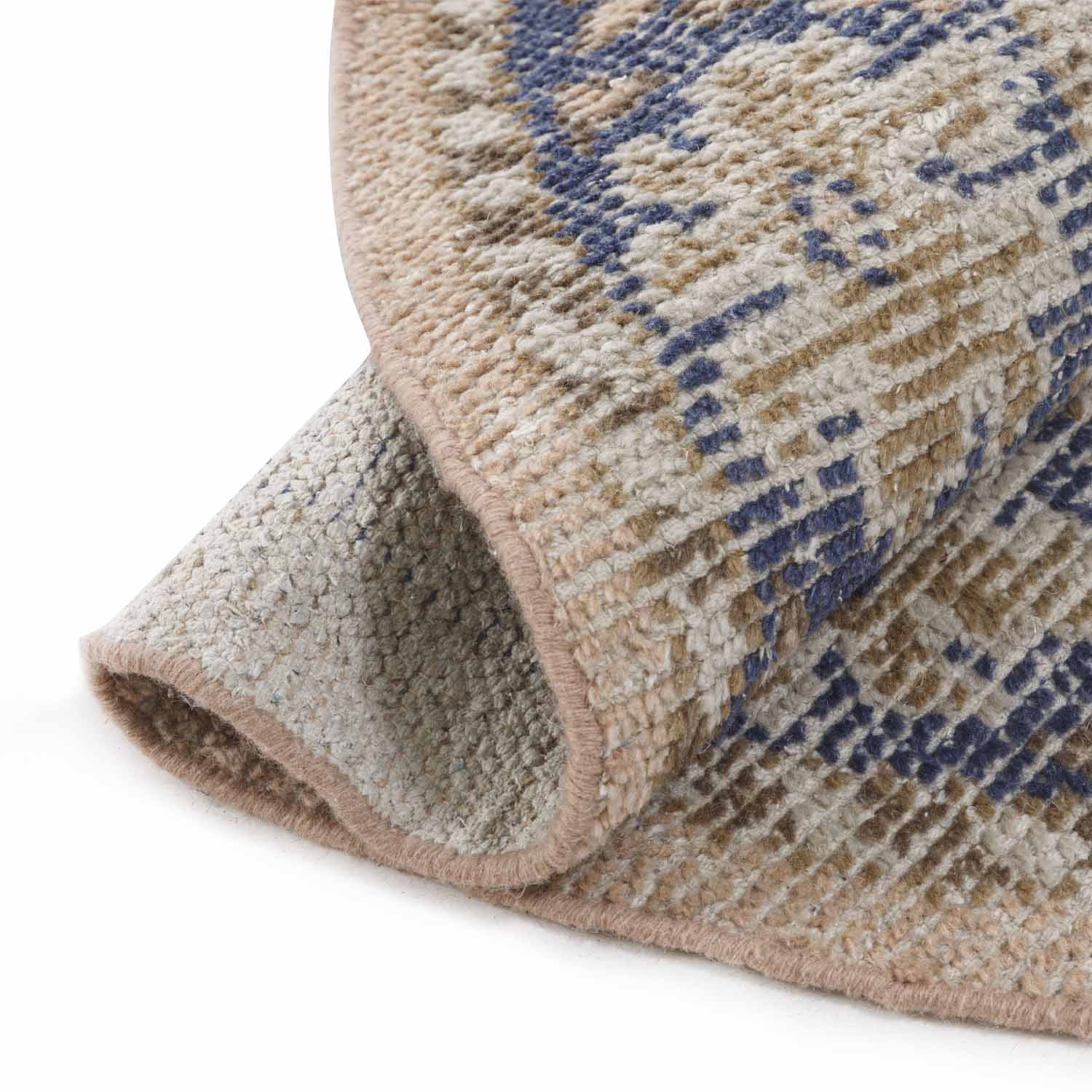 Chalet Hand Knotted Round Rug - Wool & Silk Blend - Hand Knotted - Ajaypee Carpets (Thumbnail 2)