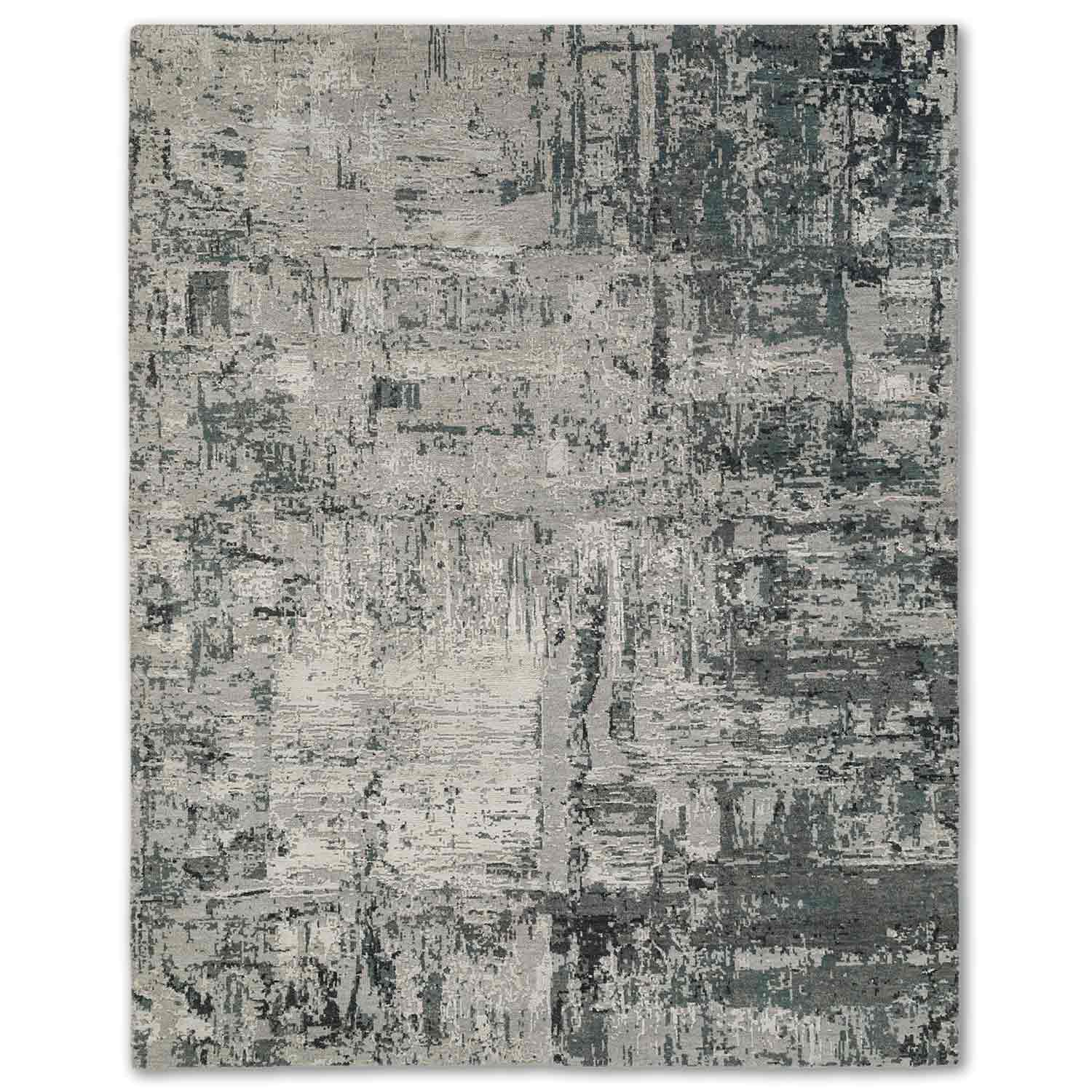 Chalk Carve Hand Knotted Woollen And Silk Rug – Wool & Silk Blend Hand Knotted handmade carpet by Ajaypee Carpets
