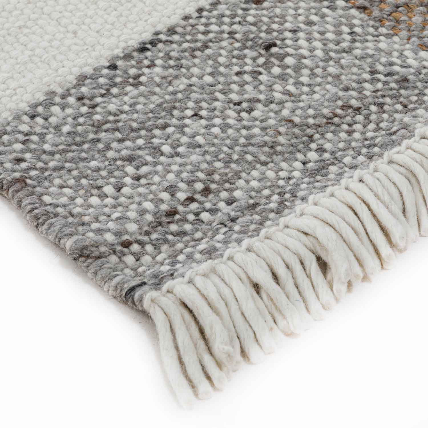 Chand Flat Weave Wool And Jute Dhurrie - New Zealand Wool - Dhurrie - Ajaypee Carpets (Detail)