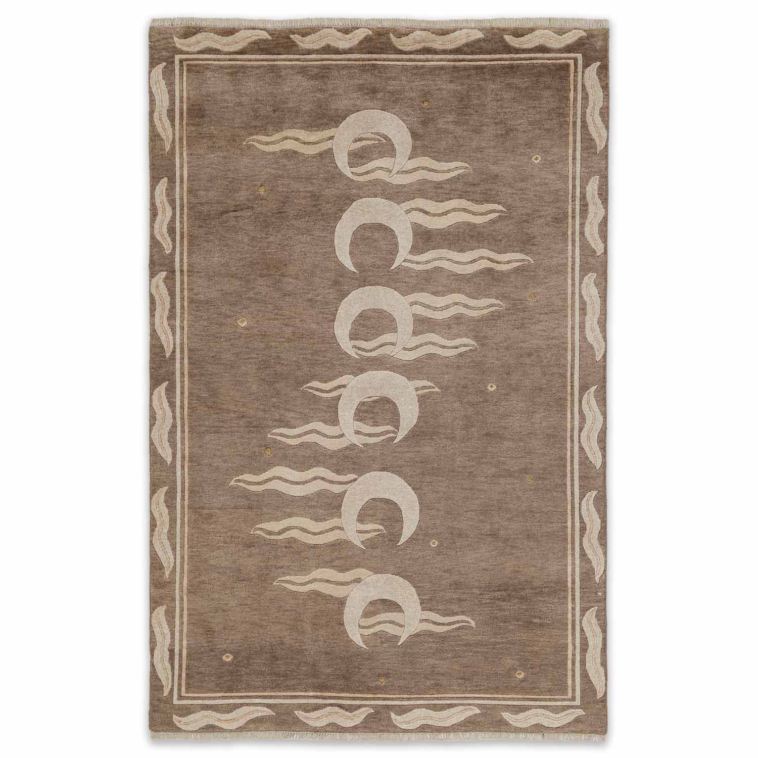 Chandmani Hand Knotted Woollen Rug - New Zealand Wool - Hand Knotted - Ajaypee Carpets (Detail)