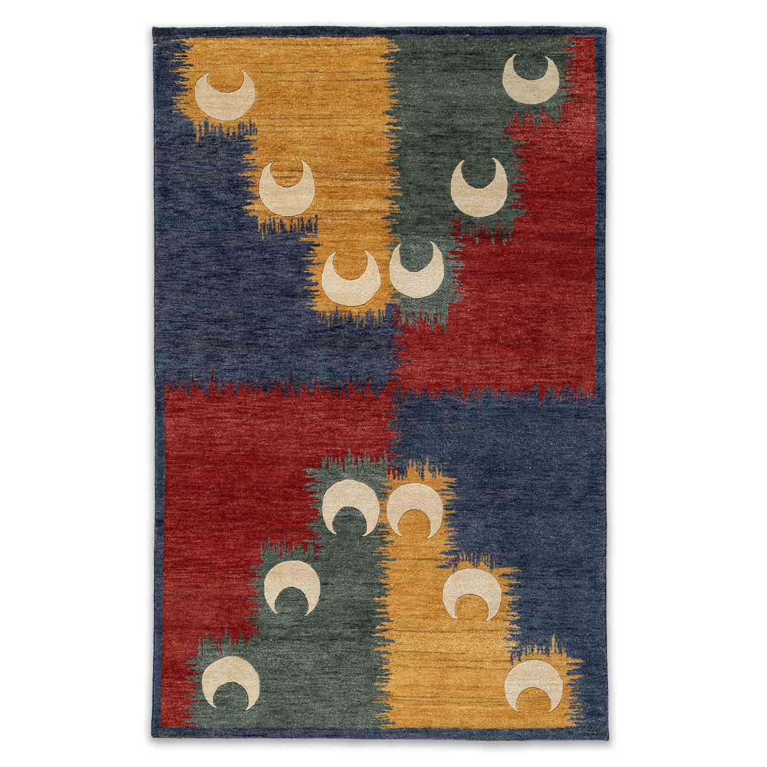 Chandrakala Hand Knotted Woollen Rug - New Zealand Wool - Hand Knotted - Ajaypee Carpets (Detail)