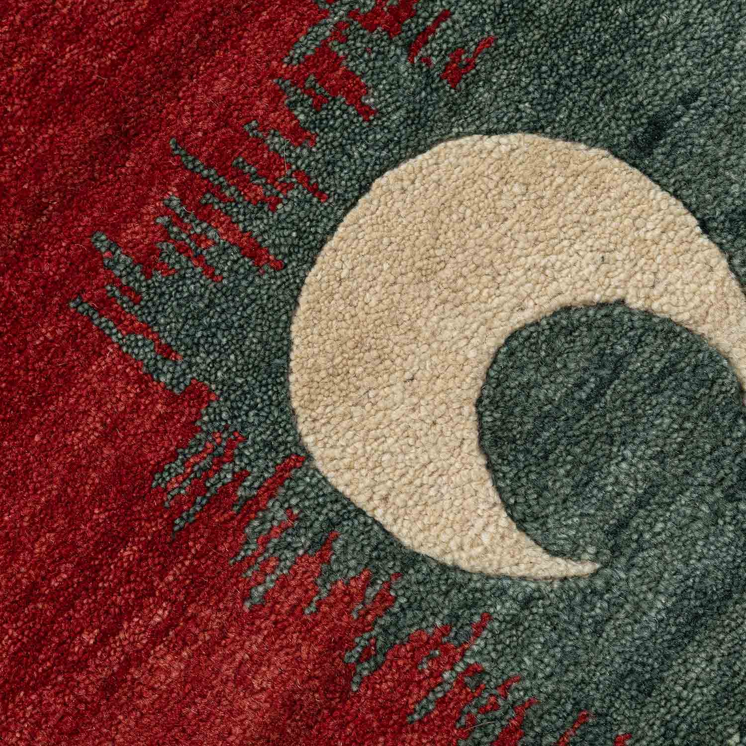Chandrakala Hand Knotted Woollen Rug - New Zealand Wool - Hand Knotted - Ajaypee Carpets (Thumbnail 5)