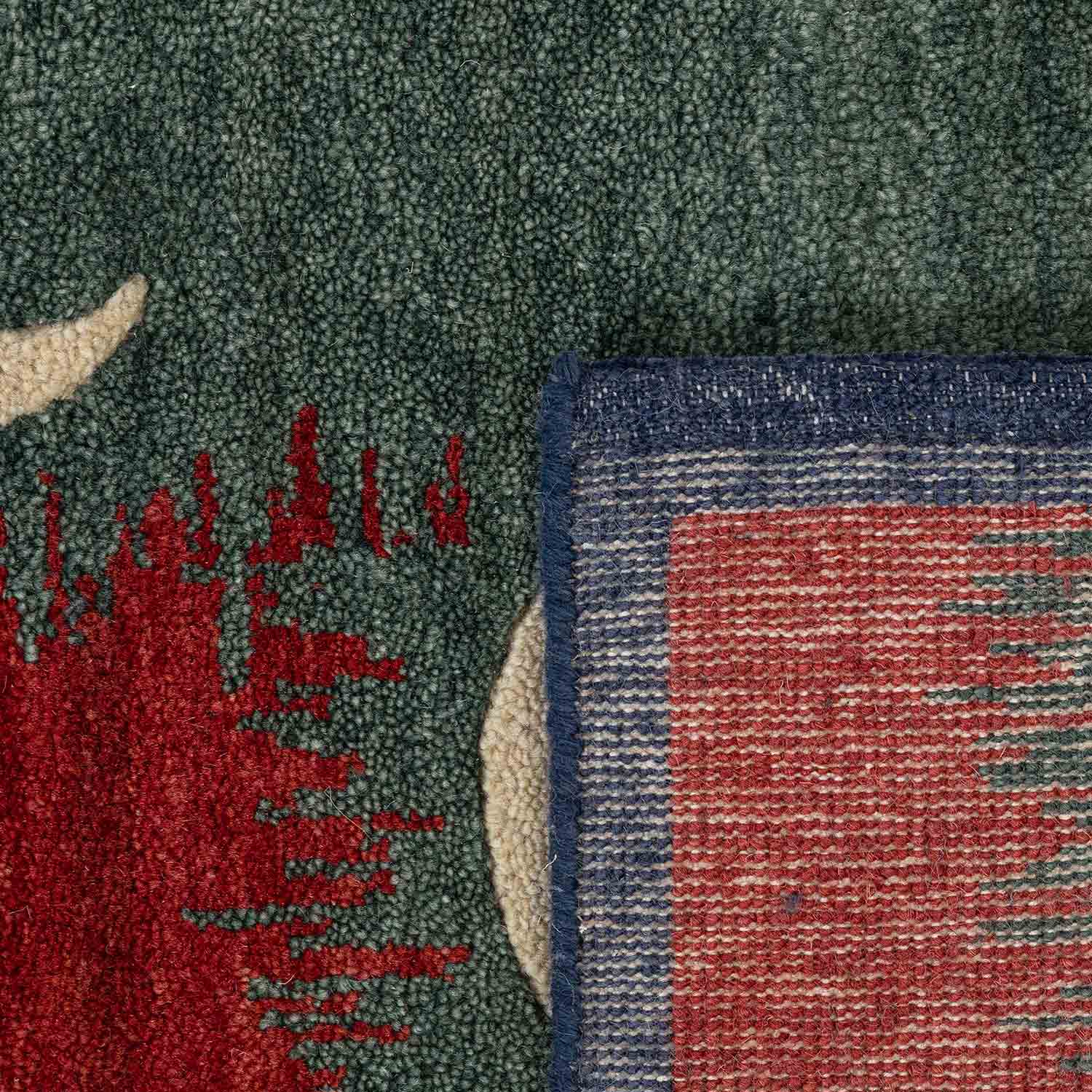 Chandrakala Hand Knotted Woollen Rug - New Zealand Wool - Hand Knotted - Ajaypee Carpets (Thumbnail 9)