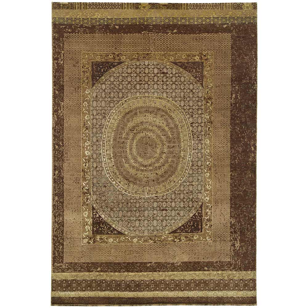 Charbagh Hand Knotted Woolen and Silk Rug By Tarun Tahiliani – Wool & Silk Blend Hand Knotted handmade carpet by Ajaypee Carpets