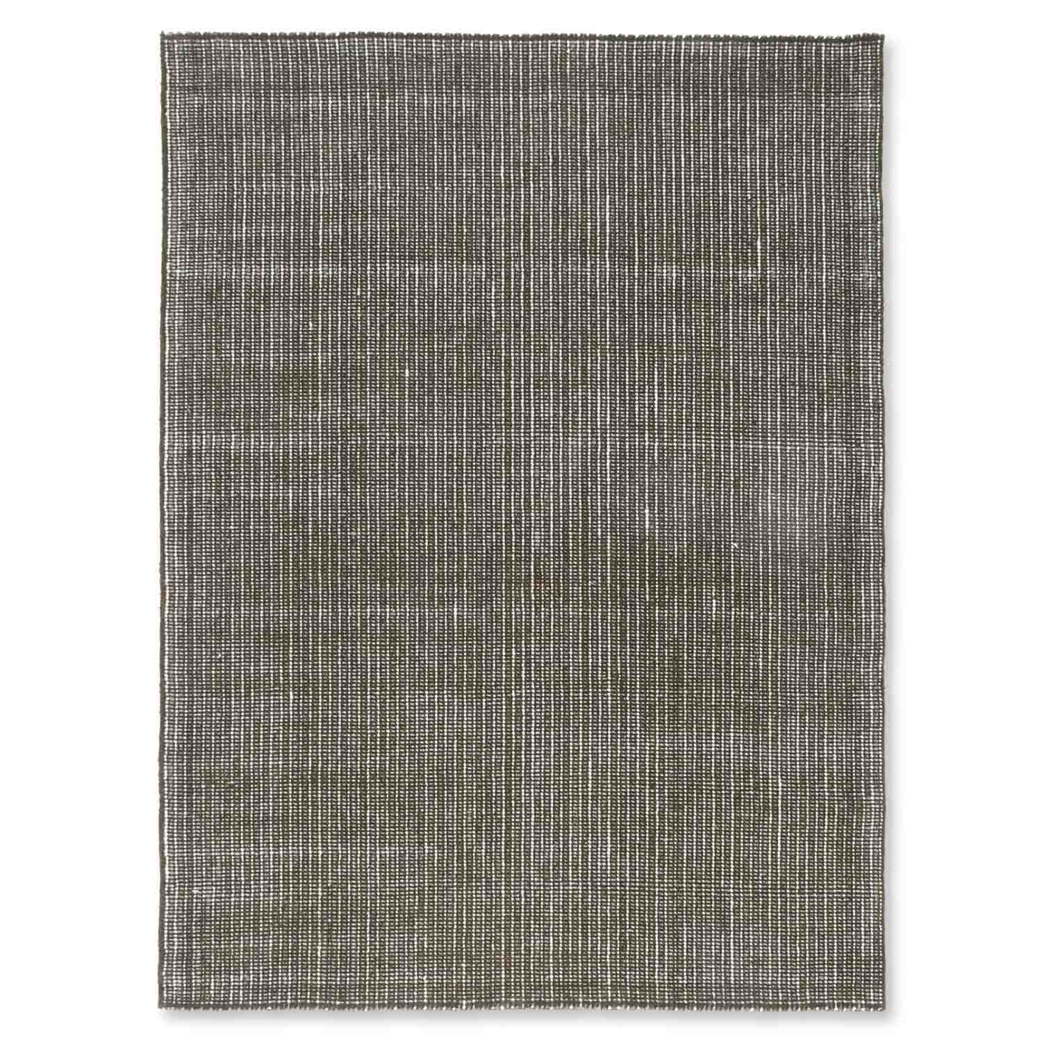 Charcoal Handloom Woollen And Polyester Rug – New Zealand Wool Hand Woven handmade carpet by Ajaypee Carpets