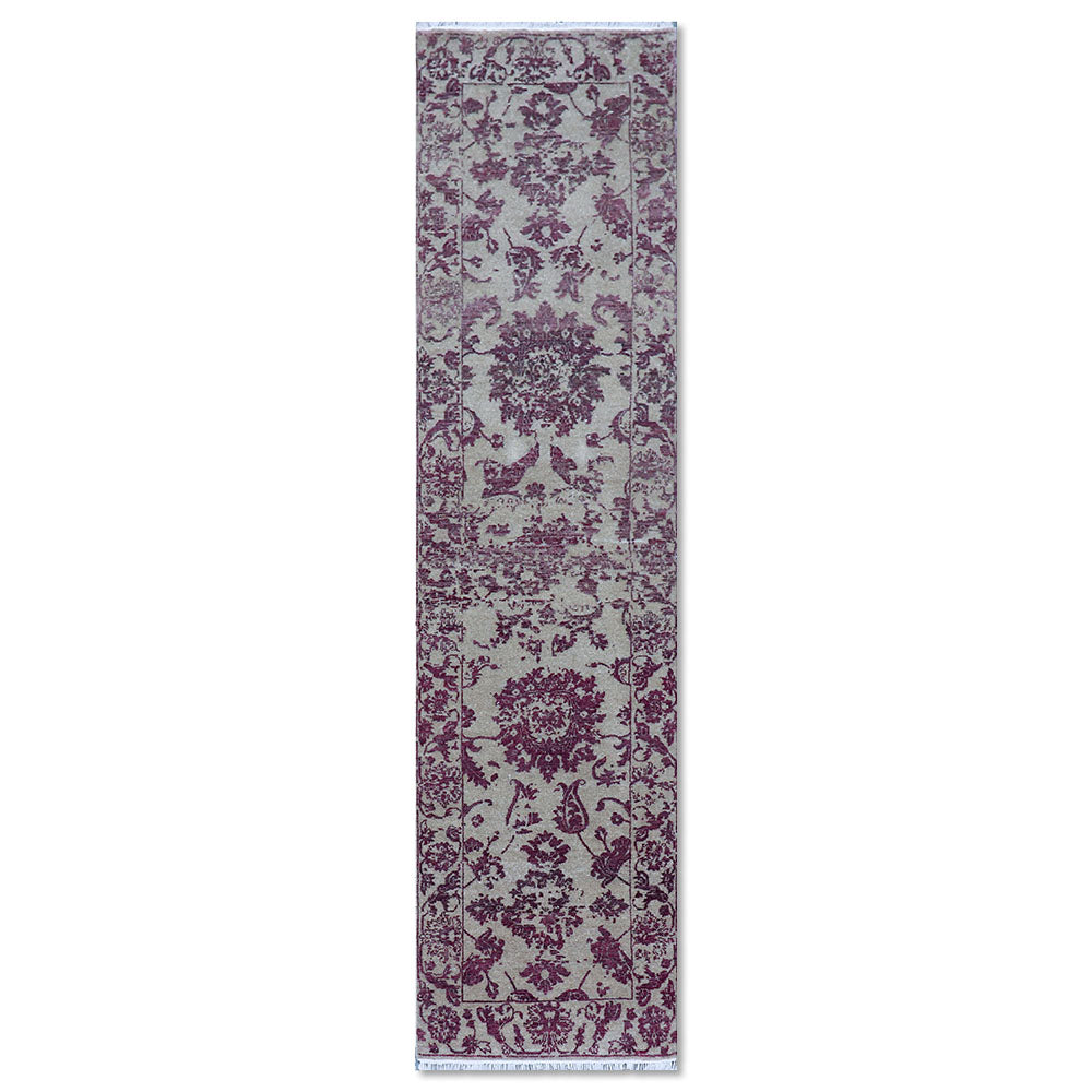 Charles Hand Knotted Woollen And Viscose Runner – Wool & Viscose Blend Hand Knotted handmade carpet by Ajaypee Carpets