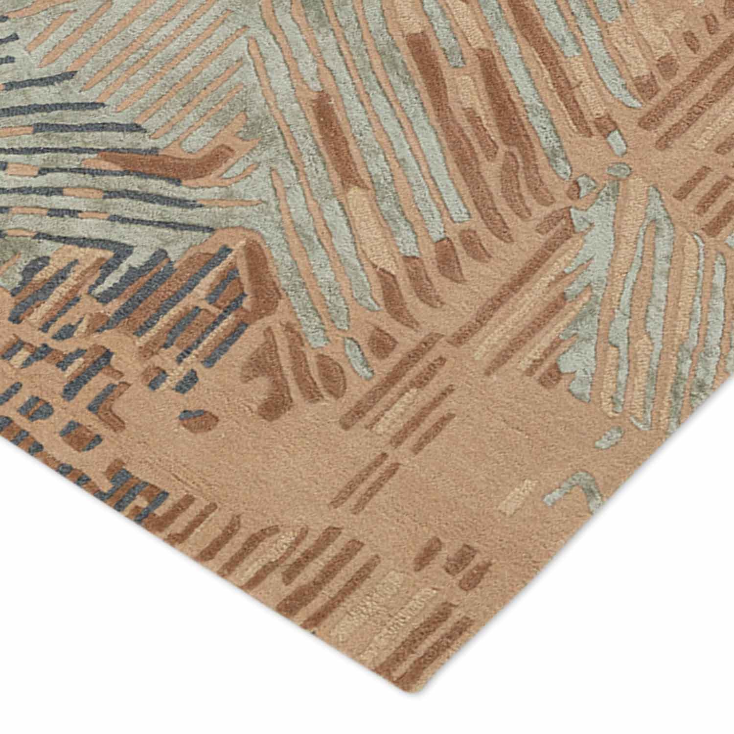 Chestnut Hand Tufted Wool And Viscose Rug - Wool & Viscose Blend - Hand Tufted - Ajaypee Carpets (Thumbnail 6)