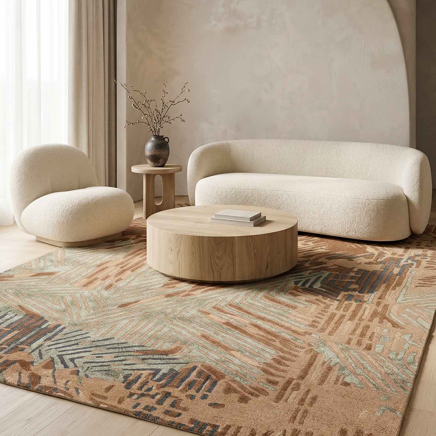 Chestnut Hand Tufted Wool And Viscose Rug – Wool & Viscose Blend Hand Tufted handmade carpet by Ajaypee Carpets