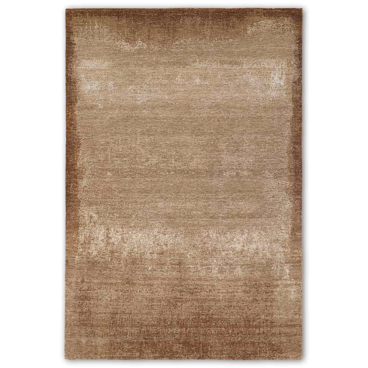 Cinnamon Hand Knotted Woollen And Silk Rug – Wool & Silk Blend Hand Knotted handmade carpet by Ajaypee Carpets