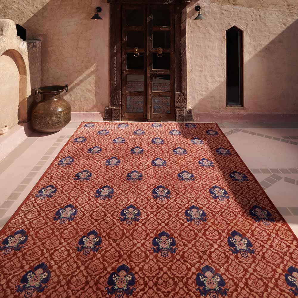 Cosette Hand Knotted Woollen and Viscose Rug – Wool & Viscose Blend Hand Knotted handmade carpet by Ajaypee Carpets