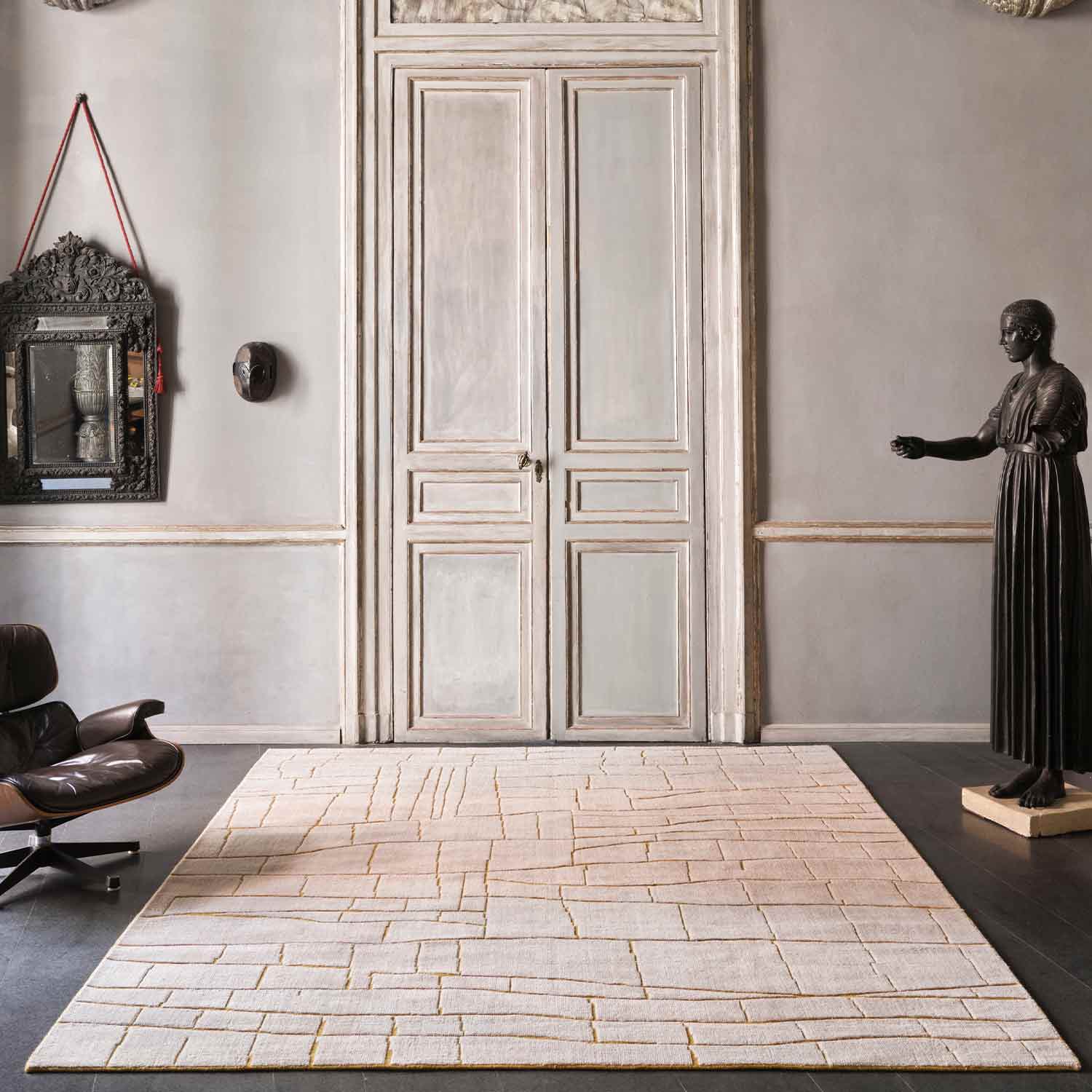 Cretto Double Back Handloom Woollen And Viscose  Rug By Mariella Ienna – Wool & Viscose Blend Hand Woven handmade carpet by Ajaypee Carpets