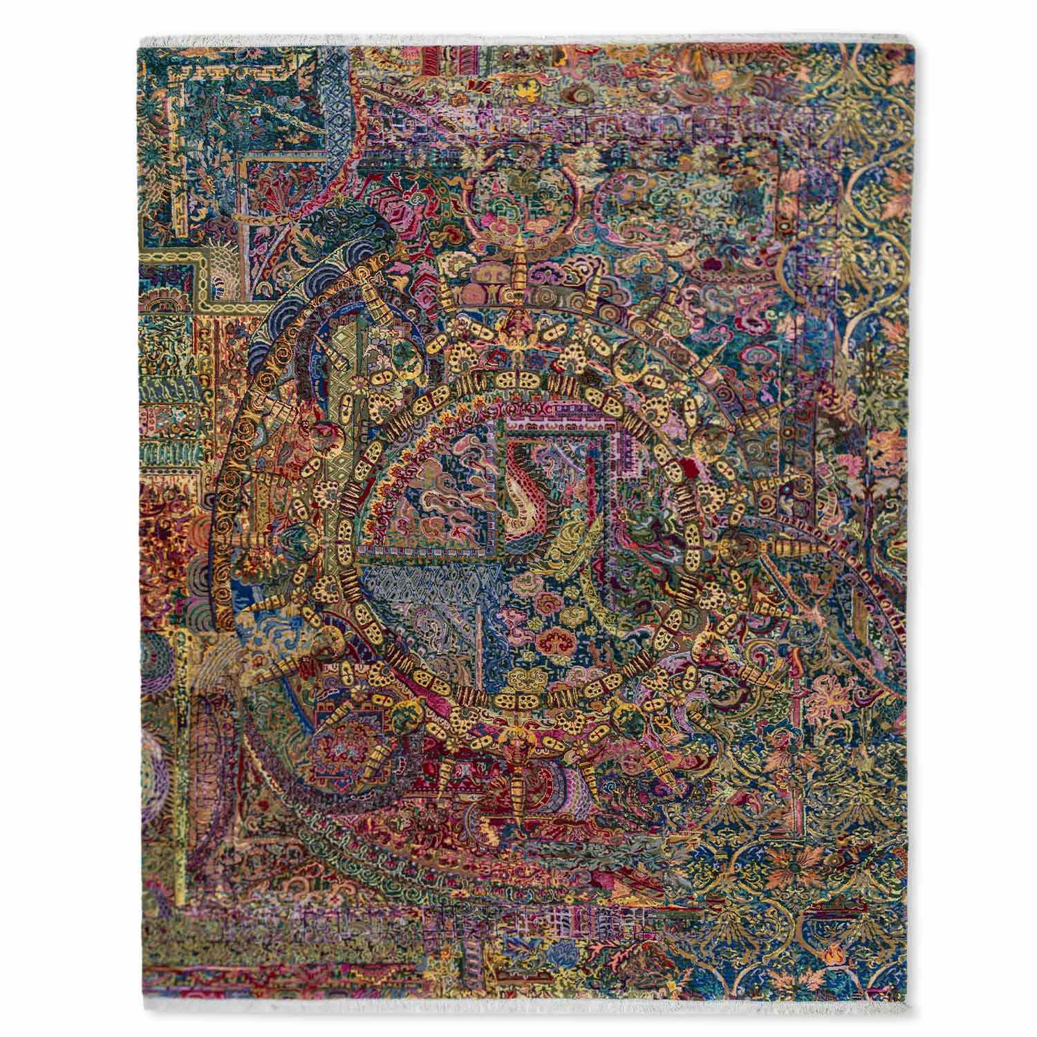 Crown Jewel Hand Knotted Woollen And Viscose Rug By Smitha Zachariah – Wool & Viscose Blend Hand Knotted handmade carpet by Ajaypee Carpets