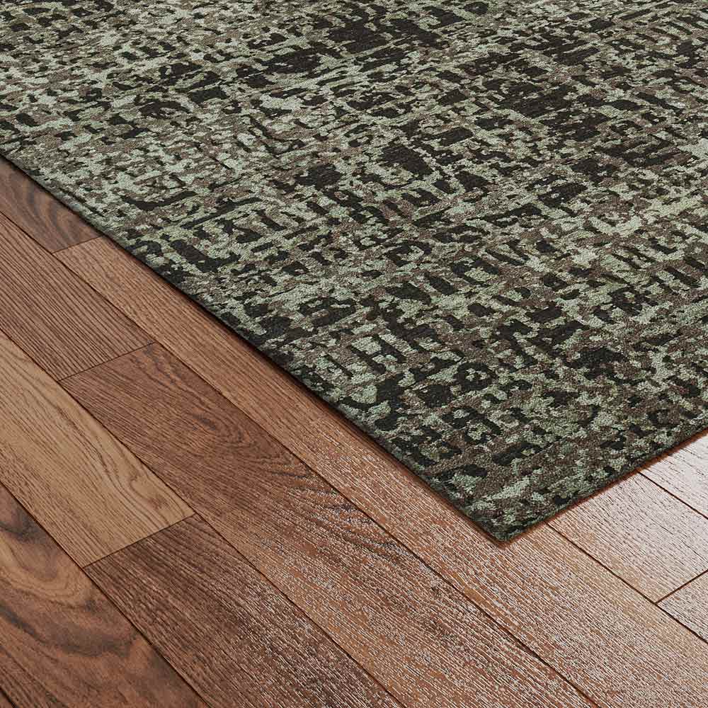 Crustco Hand Knotted Woollen and Viscose Rug - Wool & Viscose Blend - Hand Knotted - Ajaypee Carpets (Thumbnail 2)