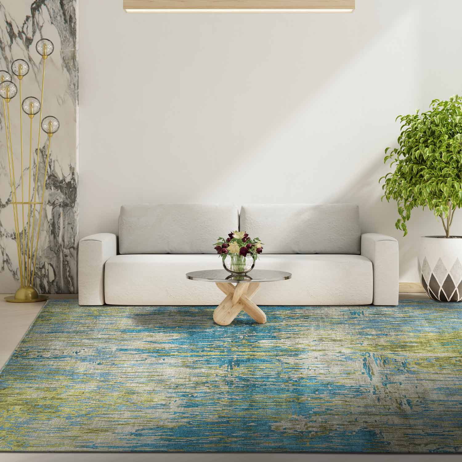 Cyano-B1 Hand Knotted Woollen Rug – New Zealand Wool Hand Knotted handmade carpet by Ajaypee Carpets