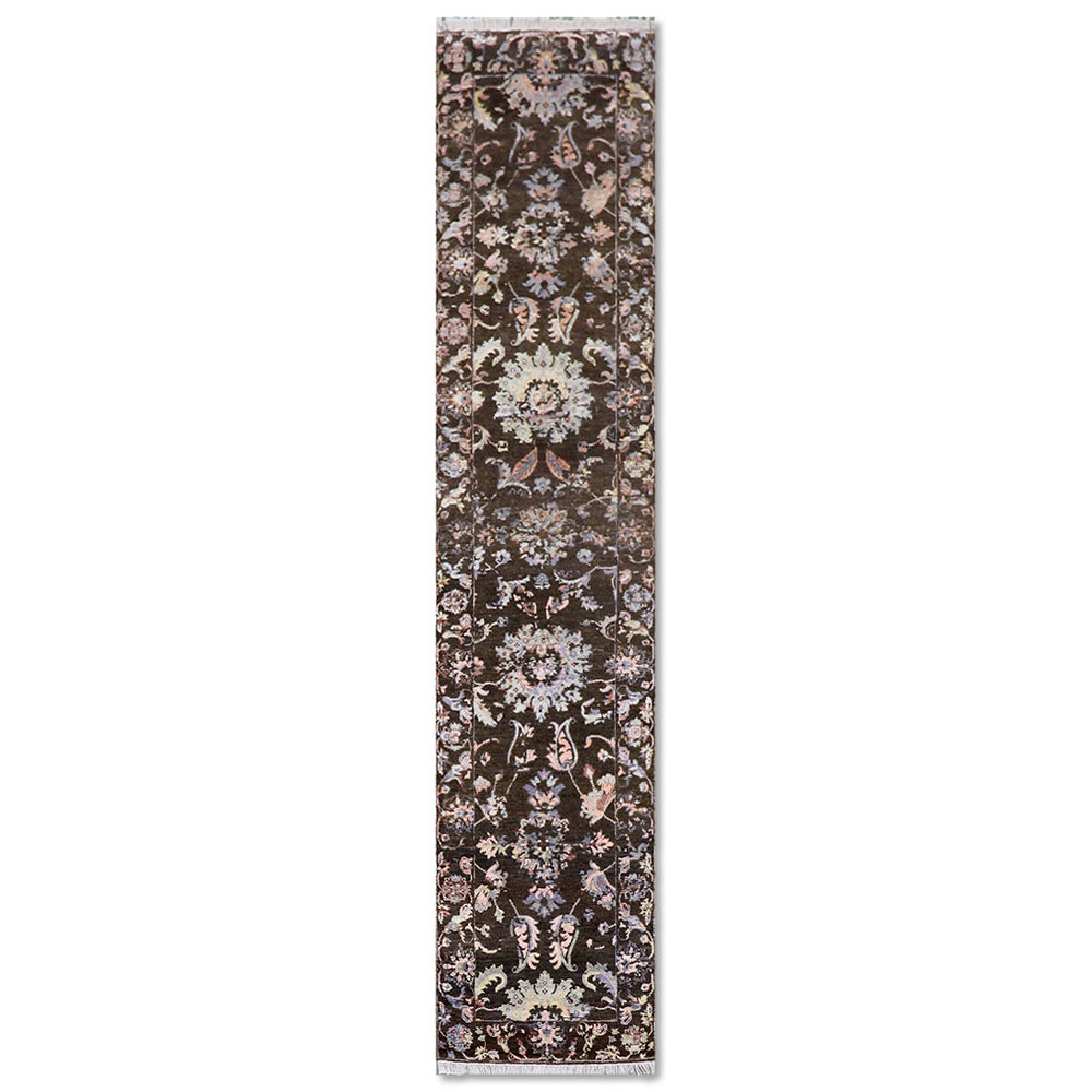 Damir Hand Knotted Woollen And Viscose Runner – Wool & Viscose Blend Hand Knotted handmade carpet by Ajaypee Carpets