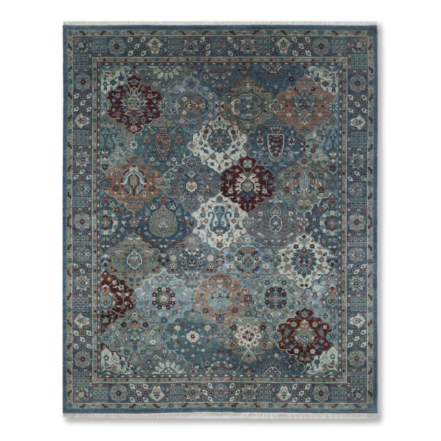 Darbari Hand Knotted Woollen And Silk Rug - Wool & Silk Blend - Hand Knotted - Ajaypee Carpets (Thumbnail 2)