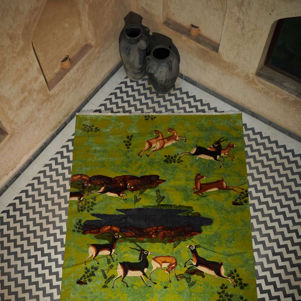 Deamflum Hand Knotted Woollen and Silk Rug – Wool & Silk Blend Hand Knotted handmade carpet by Ajaypee Carpets
