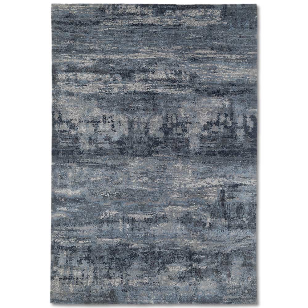 Deep Blue Hand Knotted Woollen Rug - New Zealand Wool - Hand Knotted - Ajaypee Carpets (Thumbnail 2)