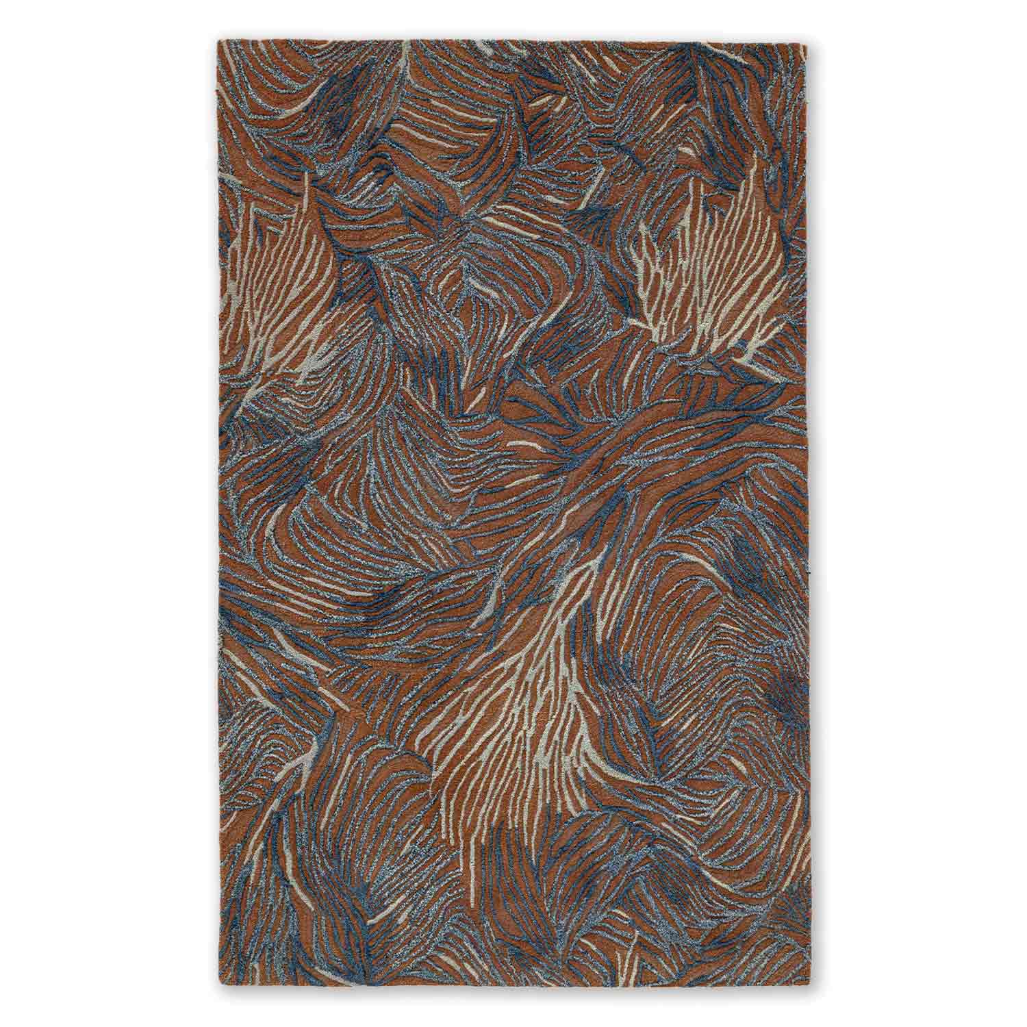 Deep Coral Hand Tufted Woollen Rug - New Zealand Wool - Hand Tufted - Ajaypee Carpets (Thumbnail 2)