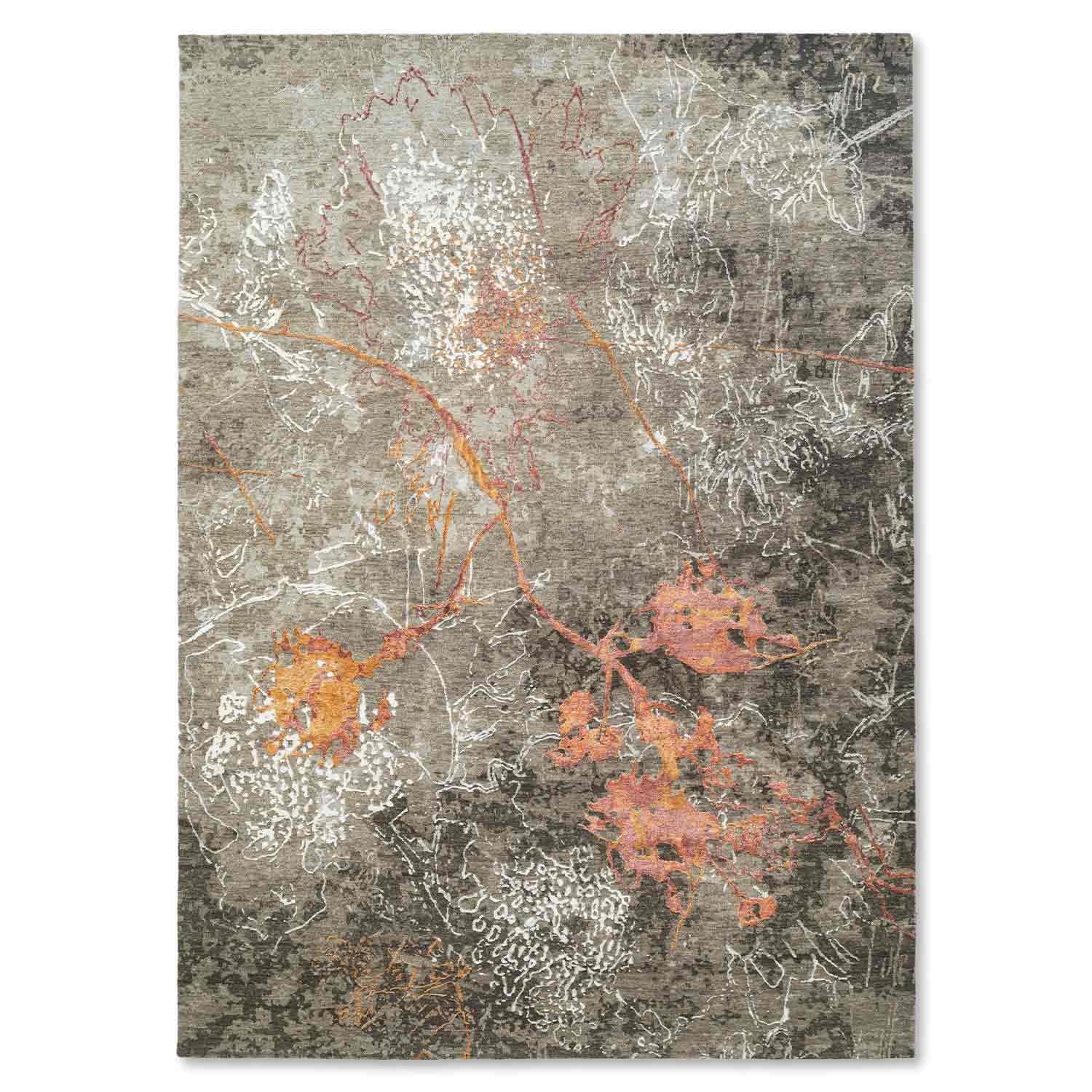 Dhara Hand Knotted Woollen And Silk Rug – Wool & Silk Blend Hand Knotted handmade carpet by Ajaypee Carpets
