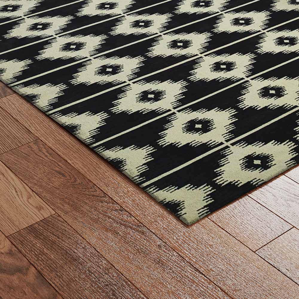 Diamond Hand Knotted Woollen Rug - New Zealand Wool - Hand Knotted - Ajaypee Carpets (Detail)